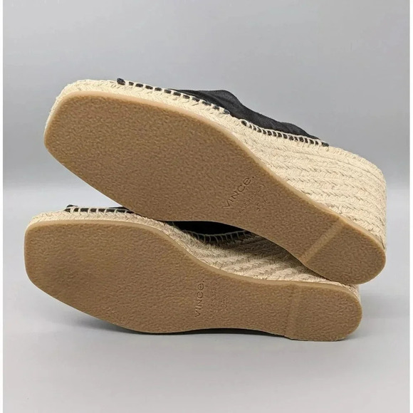 Vince Gaelan Square Toe Crisscross Espadrille Wedge Sandals Size 9.5M MSRP $250 - Picture 6 of 7